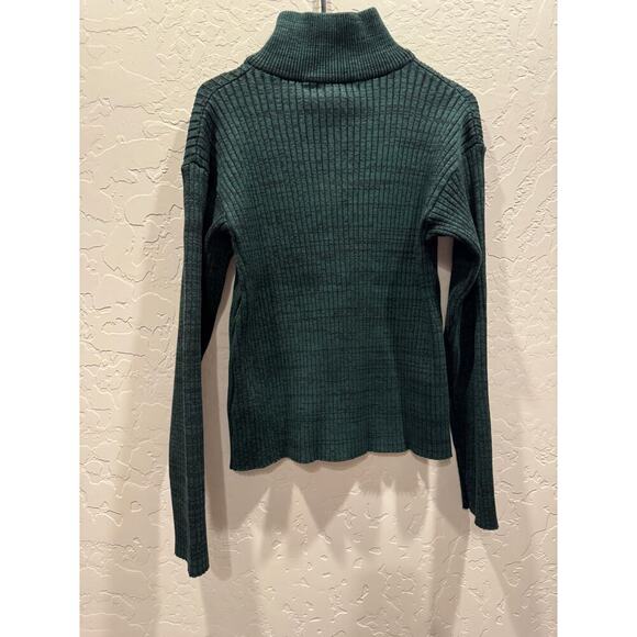 Monrow Button Front Mock Neck Cardigan Coastal Grandma, Green, Large - Picture 4 of 6